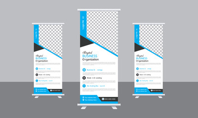 Roll up corporate polygonal  banner