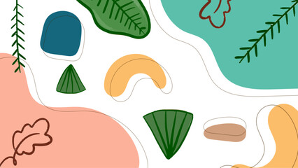 Minimalist abstract organic background colorful with element