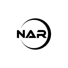 NAR letter logo design with white background in illustrator, cube logo, vector logo, modern alphabet font overlap style. calligraphy designs for logo, Poster, Invitation, etc.
