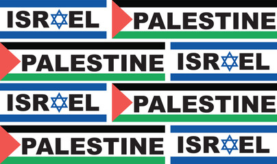 israel versus palestine conflic vector illustration