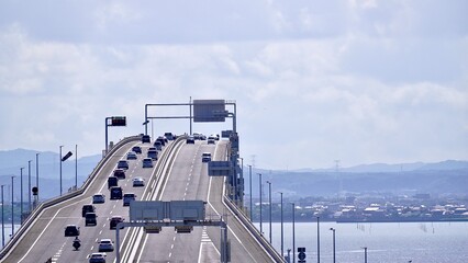 海ほたるPAから見える東京湾アクアライン