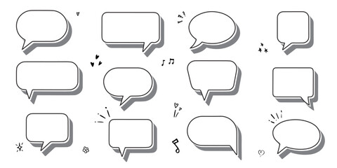 Obraz premium set of various shapes of speech bubbles vector frames