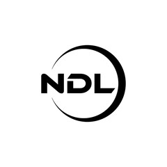 NDL letter logo design with white background in illustrator, cube logo, vector logo, modern alphabet font overlap style. calligraphy designs for logo, Poster, Invitation, etc.