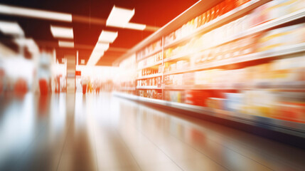 Blurry background with supermarket