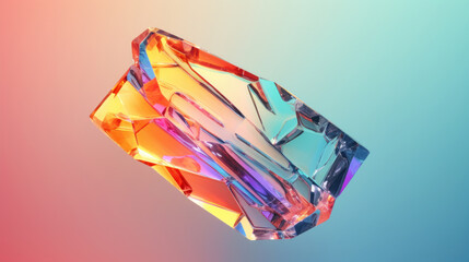 Glass crystal through which colorful sunlight - obrazy, fototapety, plakaty