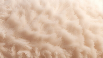 Beige faux fluffy fur background - obrazy, fototapety, plakaty