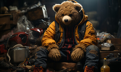 rough teenager Teddy bear