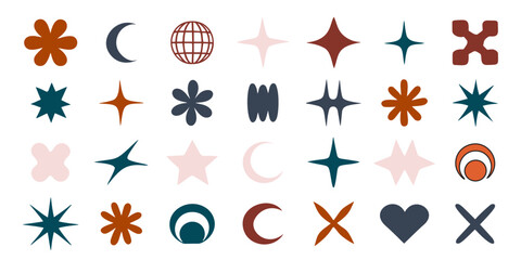 set of geometric shapes. descorative design elements. vector