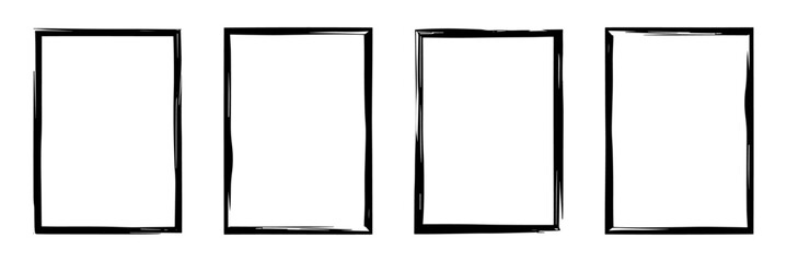 set of grunge border black frame. vector collection