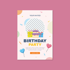 Happy birthday vector design template for party and celebration