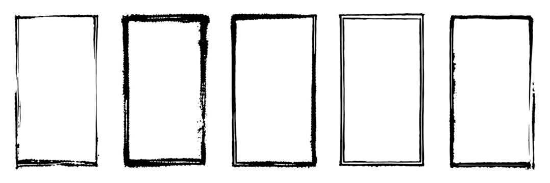 set of grunge border black frame. vector collection