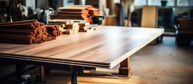 Installing laminate flooring at home on a plywood subfloor
