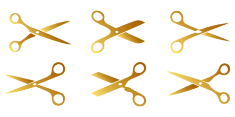 Fotobehang set of gold scissors silhouettes. vector © Sunil