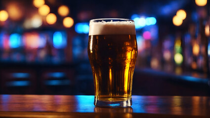 glass of beer on a table