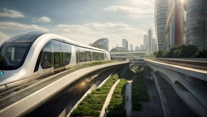 futuristic metro system . Eco friendly transportation ideas