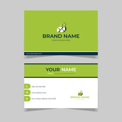 elegant modern business card template in green and white