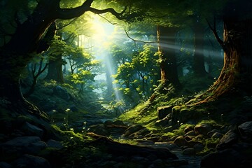 Fototapeta premium background with a tree AI Generative 
