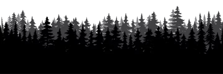 Fotobehang silhouette of tree forest background © Sunil