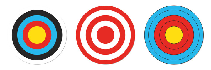 round vector target red blue yellow and white