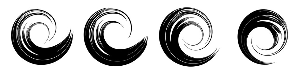 round black twirl effect. swirl circle vector