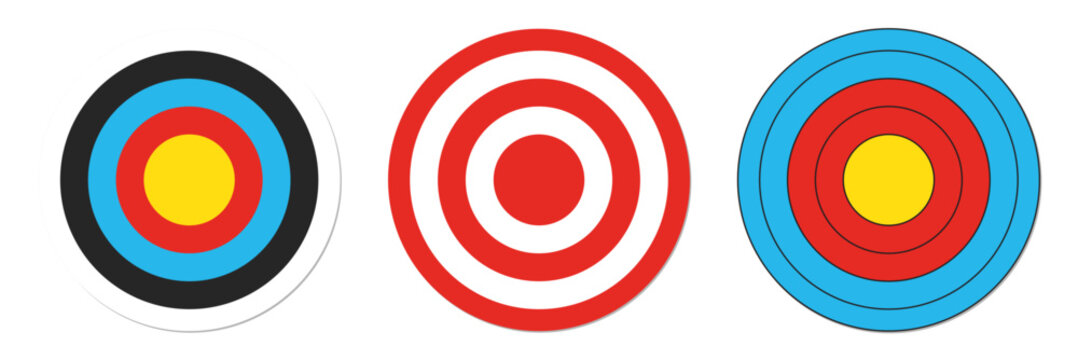 round vector target red blue yellow and white