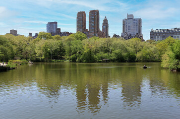 Fototapeta premium Details and view from the Central Park, one of the largest urban parks in the world and one of the most famous symbols of New York.