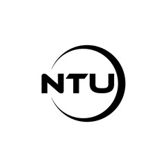 NTU letter logo design with white background in illustrator, cube logo, vector logo, modern alphabet font overlap style. calligraphy designs for logo, Poster, Invitation, etc.