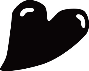 可愛いハートのシルエット素材