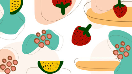 Minimalist abstract organic background colorful with element