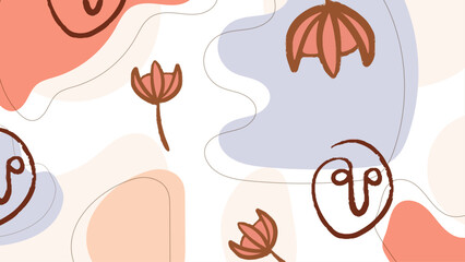 Abstract organic background colorful with floral and flower element