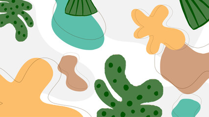 Vector hand drawn abstract doodle organic colorful background