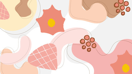 Colorful modern abstract organic background with cute element