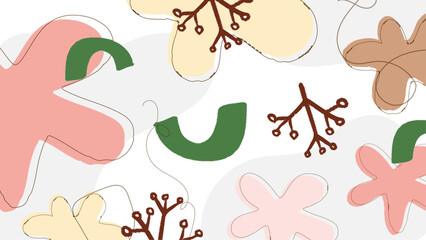 Vector hand drawn abstract doodle organic colorful background