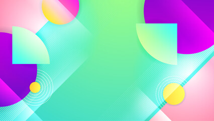 Colorful colourful geometric gradient background. Abstract composition with shapes