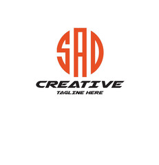 SAD Letter Initial Logo Design Template Vector Illustration
