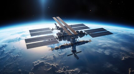 Obraz premium View from space of the space station.