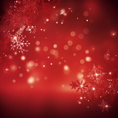red christmas background with snowflakes, Generative AI