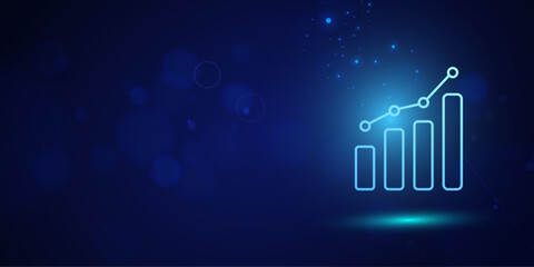 Fototapeta premium blue technology graph background