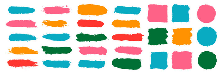 set of colorful brush stroke. grunge paint stroke collection