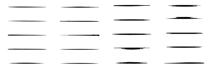 thin line paint stroke collection