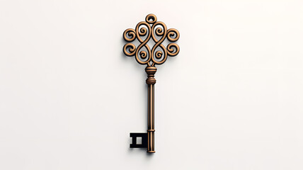 classic key against a plain white background