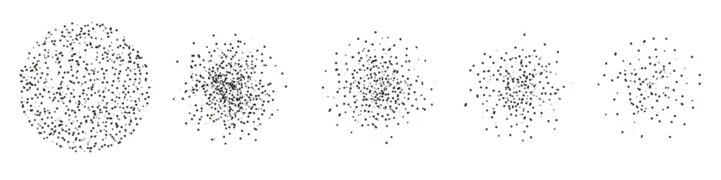 set of stipple brush. vector