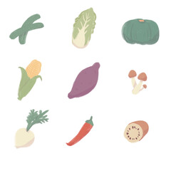 いろいろな野菜のイラストセット