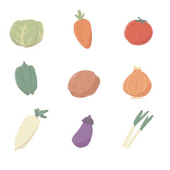 いろいろな野菜のイラストセット