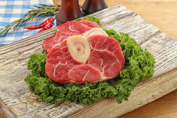 Raw ossobuco beef meat for cooking
