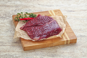 Raw beef machete steak for grill