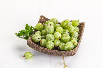 Sweet ripe gooseberries in the bowl