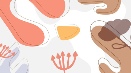 Minimalist abstract organic background colorful with element