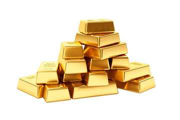 gold bars isolated on white