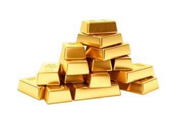 gold bars isolated on white